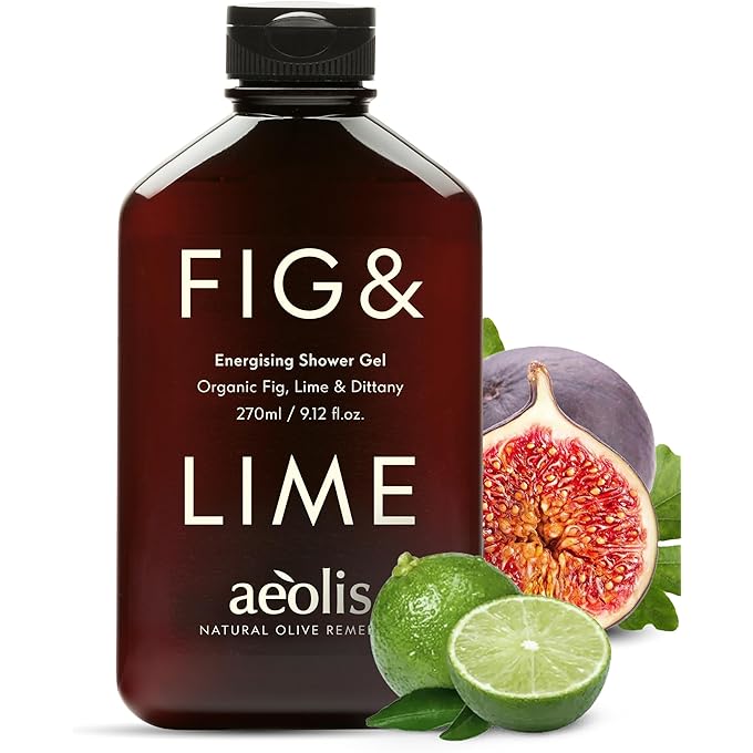 aeolis Natural Body Wash With Organic Fig & Lime, Energizing Shower Gel (250ml) - Image 1